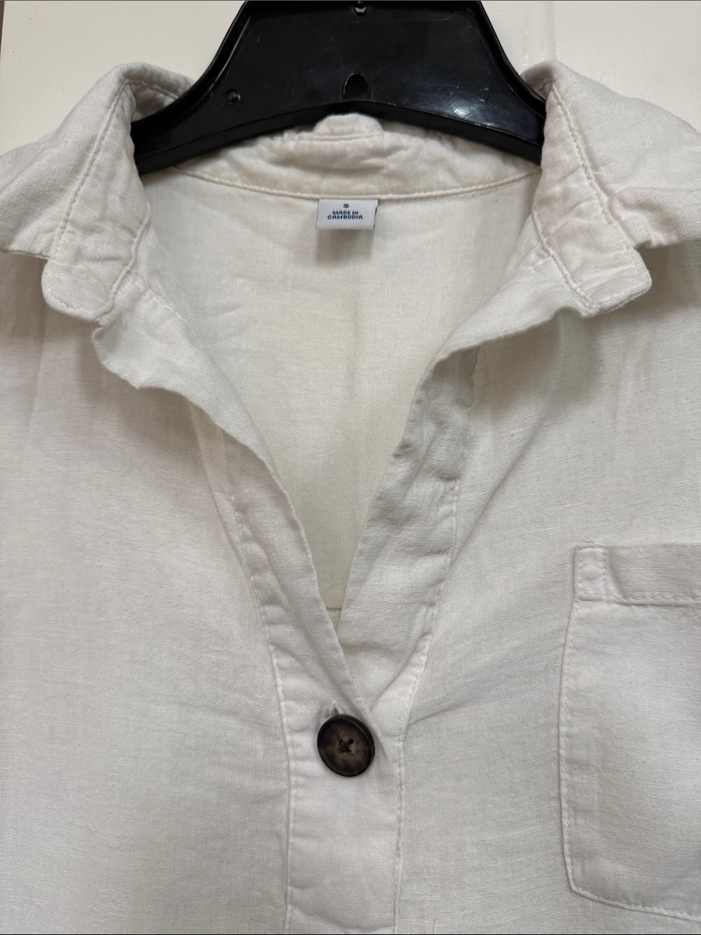 Old Navy Off White Linen end V Neck Tunic Top Small - Picture 4 of 8